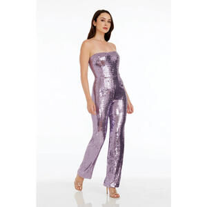 Dress The Population Andy Sequin Strapless Jumpsuit XL Purple NWOT